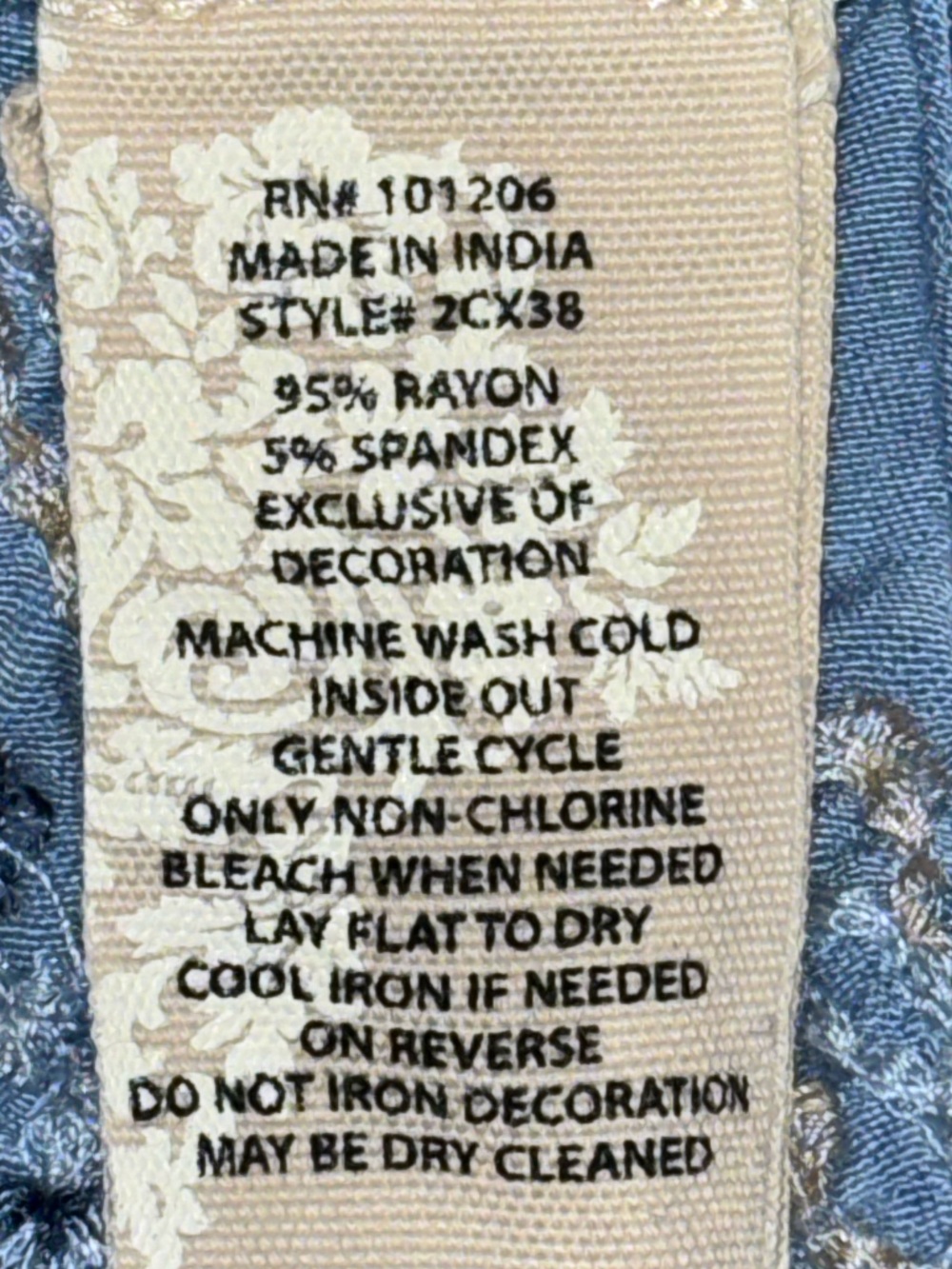 Soft surroundings embroidered long sleeve top with tassels -Blue Women's Medium - Picture 14 of 15